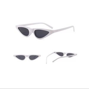 White Small Frame Cat Eye Sunglasses